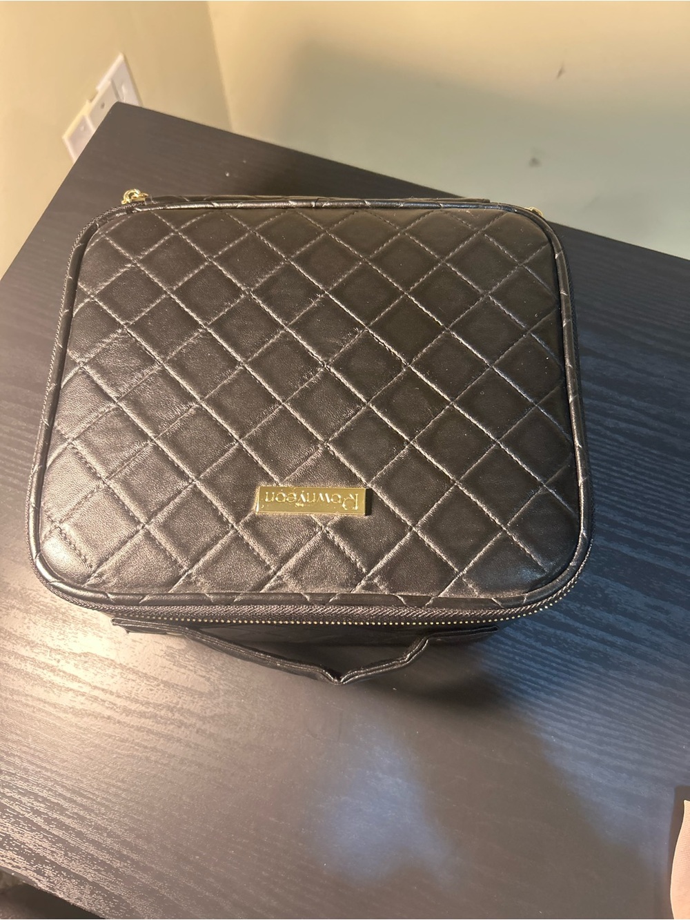 Quilted Black Cosmetic Case